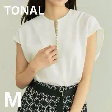 1회 착용 TONAL 토날 슬리브리스 펄 키넥 프렌치 슬리브