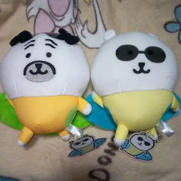 나가노 캐릭터즈 서핑 봉제 인형 퍼그 곰 2종 세트