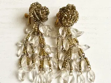 골동품 럭셔리 코스튬 주얼리 흔들리는 vintage 비즈 귀걸이