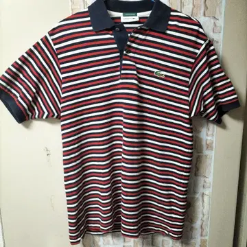 레어 LACOSTE 스트라이프 피케 셔츠 익스클루시브