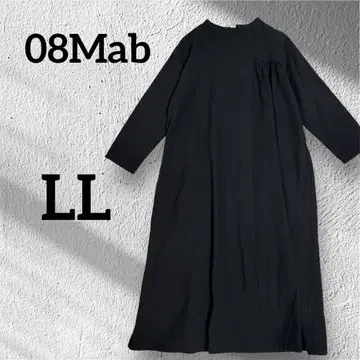 미품 08Mab 린넨 코튼 스탠드 칼라 롱 원피스 빅 사이즈