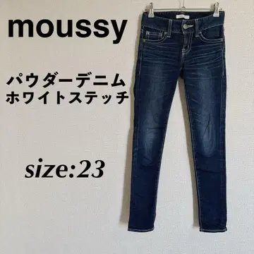 moussy 마우지 파우더 플러스 스트레이트 슬림 데님 데님 팬츠