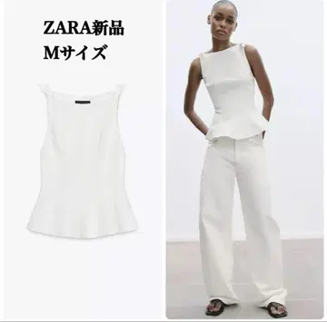 ZARA 페플럼 리본 상의 M 택 포함 새상품