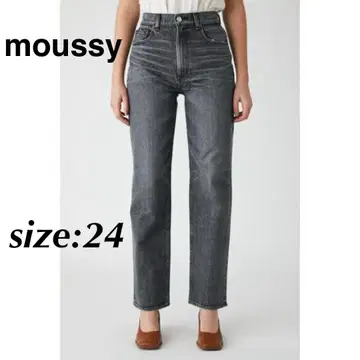 moussy 마우지 PLAIN JEANS BLK STRAIGHT