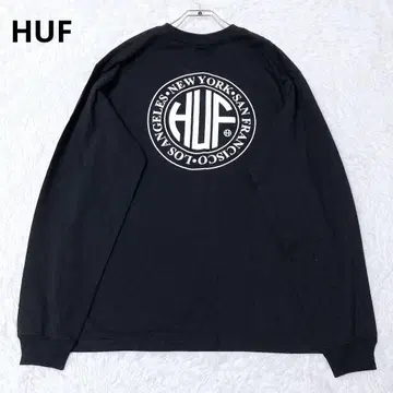 HUF 긴팔 롱T 빅 프린트 블랙 허프 봄/가을 빅 루즈 스트릿