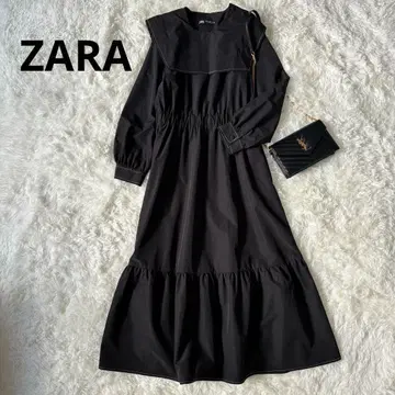 ZARA 자라 세일러 카라 티어드 원피스 무지 블랙 5927