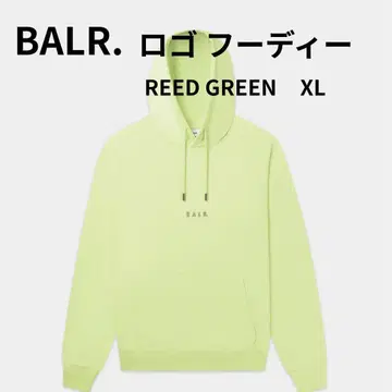 BALR. 남성용 로고 후디 XL 그린 후드티 면 100