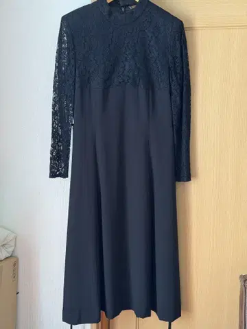 블랙 레이스 긴팔 원피스 9호