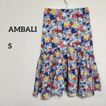 AMBALI 앙발리 꽃무늬 플레어 롱 스커트 S 36 사이즈 c195