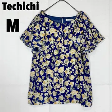 Techichi 테치치 소매 플레어 리본 꽃무늬 블라우스
