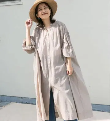 코튼 보일 개더 원피스
