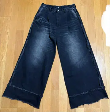 HARE 프린지 데님 블랙 M 사이즈