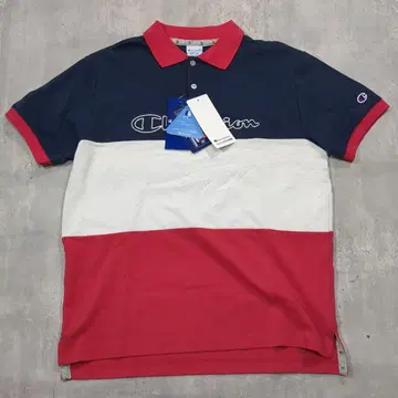 [미사용 택 포함] Champion 피케 셔츠 네이비/화이트/레드 M