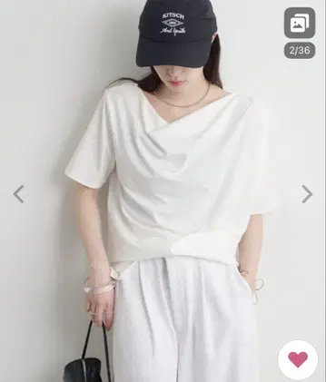 오메카시 보트넥 드레이프 반팔 T셔츠