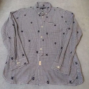 UNITED ARROWS 긴팔 셔츠 L 사이즈 네이비 체크