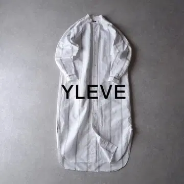 새상품급 이 밴드 카라 셔츠 원피스 YLEVE 린넨 혼방 X93