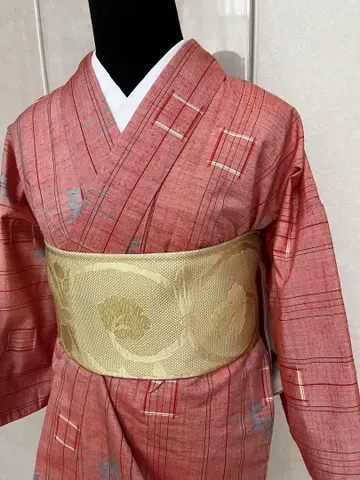 새상품 츠무기 기모노 홅잇감 부착