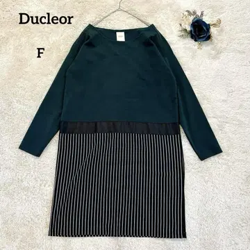 [데클레올] Ducleor 절개 디자인 원피스 긴팔 스트라이프 F