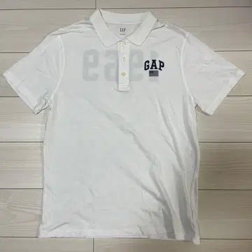 GAP 화이트 피케 셔츠 L 1969 프린트