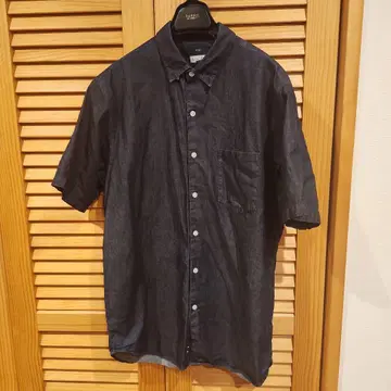 Steven Alan 데님 셔츠 반팔 인디고 XL