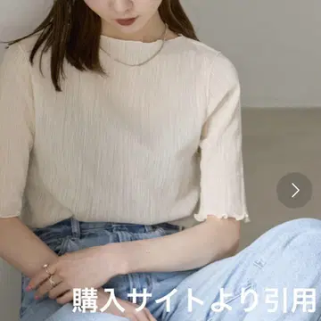 시어 크레이프 저지 5부 소매 T셔츠