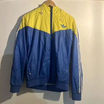 adidas 후드 자켓 L 파랑/노랑