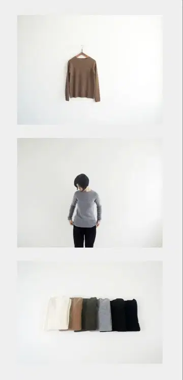 [ F/style ] 홀가먼트 리브 울 니트 / 둥근넥 (카멜)