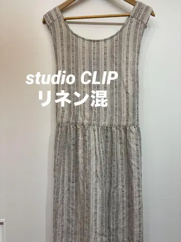 studio CLIP 스튜디오 클립 원피스 에이프런 린넨 혼방