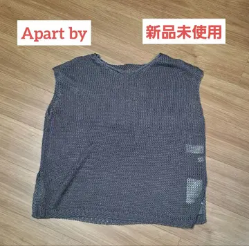 [미사용 새상품] Apart by 린넨 네이비 메쉬 풀오버 프렌치 슬리브