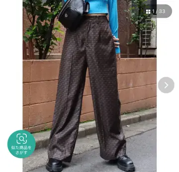 EVRIS 모노그램 스트레이트 팬츠
