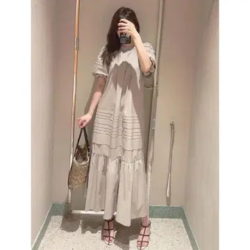 스나이델 볼레로 레이어드 코튼 원피스