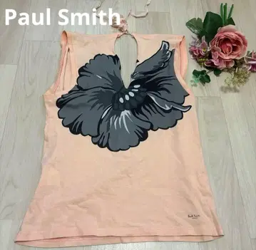 Paul Smith 슬리브리스 티셔츠 M 꽃무늬 플라워 핑크 여름