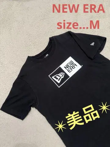 새상품급 뉴에라 블랙 로고 반팔 티셔츠 M