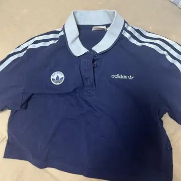 adidas 크롭 폴로 셔츠 2XS 네이비