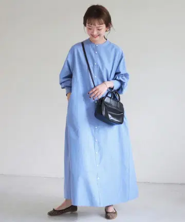 새상품급 슬로브 이에나 22SS 노카라 셔츠 원피스 코튼