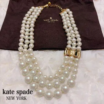 [새상품급] kate spade 케이트 스페이드 목걸이 3연 펄 리본