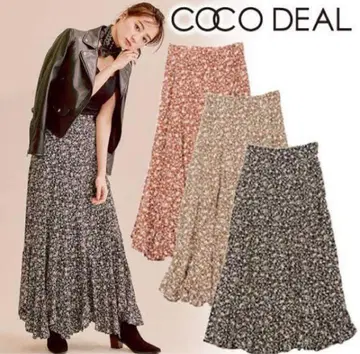 coco deal 코코딜 에스카르고 스커트 미니 꽃무늬 플레어 롱 기장