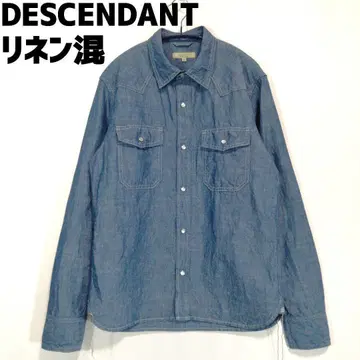 DESCENDANT 샴브레이 셔츠 린넨 혼방 긴팔 셔츠 디센던트