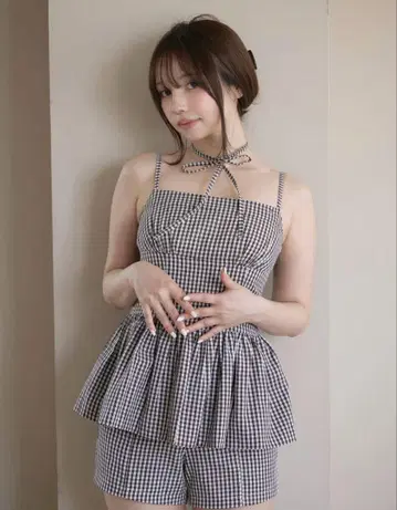 andmary Gingham check set up