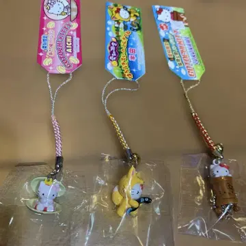 헬로키티 스트랩 대합, 토관, 곤키츠네 3개 세트