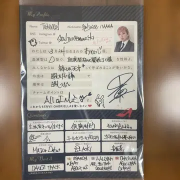 ENViiGABRIELLA 엔가브 Takassy 프로필 시트