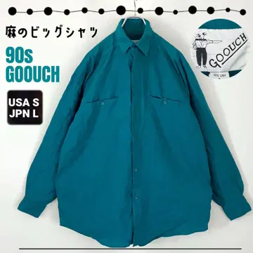 90s GOOUCH 구치 마/린넨 빅 셔츠 JPN 남성용 L