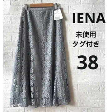 [미사용 택 포함] IENA 이에나 플라워 레이스 롱 플레어 스커트