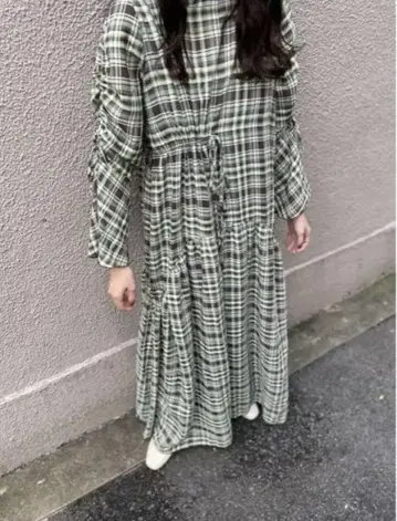 kastane 셔링 체크 원피스