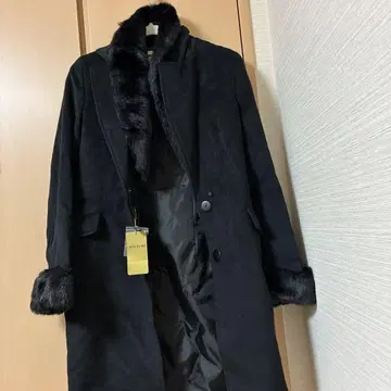 검은색 퍼 롱 코트
