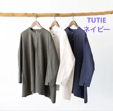 TUTIE 츠치에 코튼 린넨 무지 사이드 심 블라우스