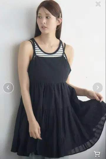 RETRO GIRL 코튼 레이스 레이어드 OP