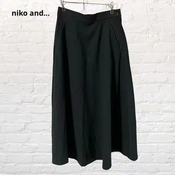 니코앤드 롱 플레어 스커트 블랙 빅 사이즈 LL 허리밴딩 구제 의류