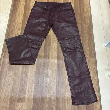 Tommy Mart 버건디 데미지 코팅 팬츠 L