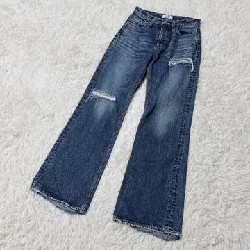 [879] GYDA 데님 청바지 플레어 블루 데미지